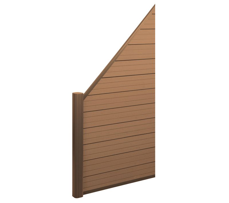 Pare-vue Wpc Sarthe Élément D'extension Oblique Gauche 0,95m Teck