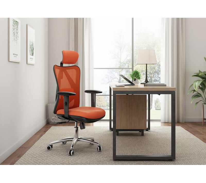 Chaise De Bureau Sihoo Ergonomique Charge Max. 150kg Sans Repose-pieds, Orange