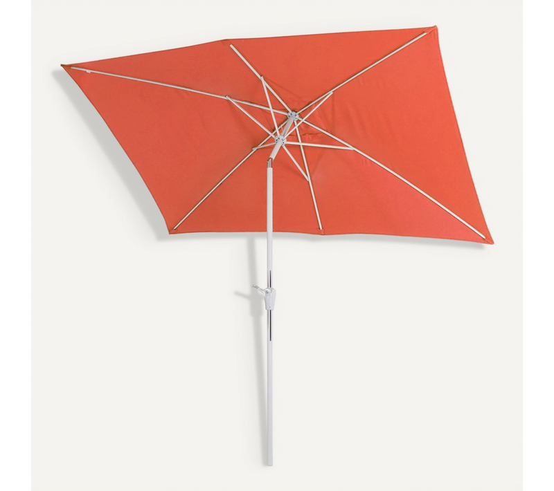 Parasol N23, 2x3m Rectangulaire Inclinable, Polyester/aluminium 4,5kg ~ Terracotta