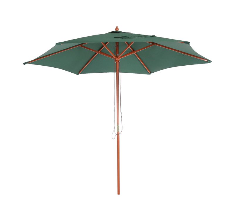 Parasol Florida, Parasol De Jardin, D. 3m Polyester/bois ~ Vert Olive