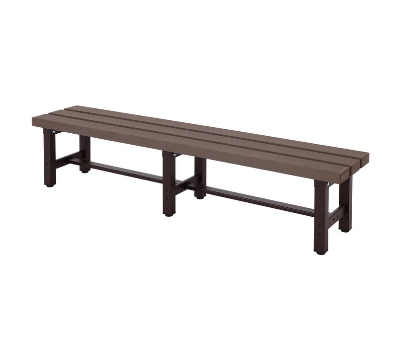 Banc De Jardin Alu Hwc-k60 Résistant Aux Intempéries Wpc 180cm, Brun