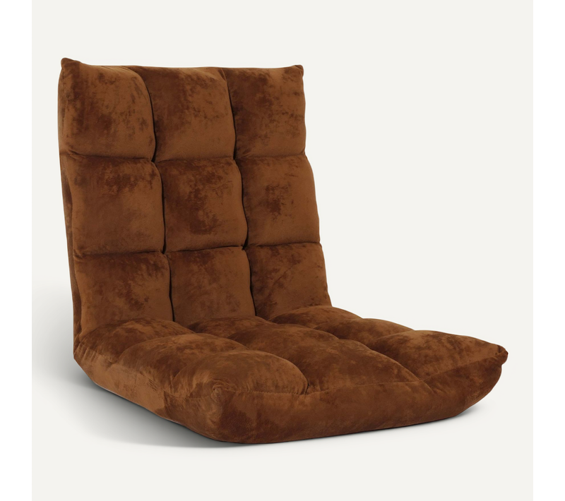 Fauteuil De Sol Hwc-n43 Piètement Stable Velours Marron Foncé