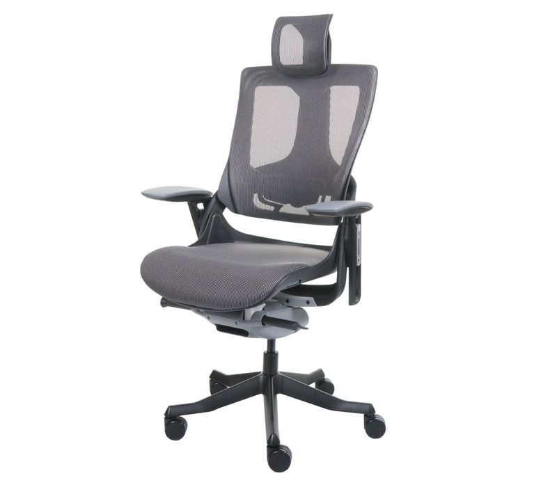 Chaise De Bureau Merryfair Wau 2 Ergonomique Noir-gris, Piétement Noir