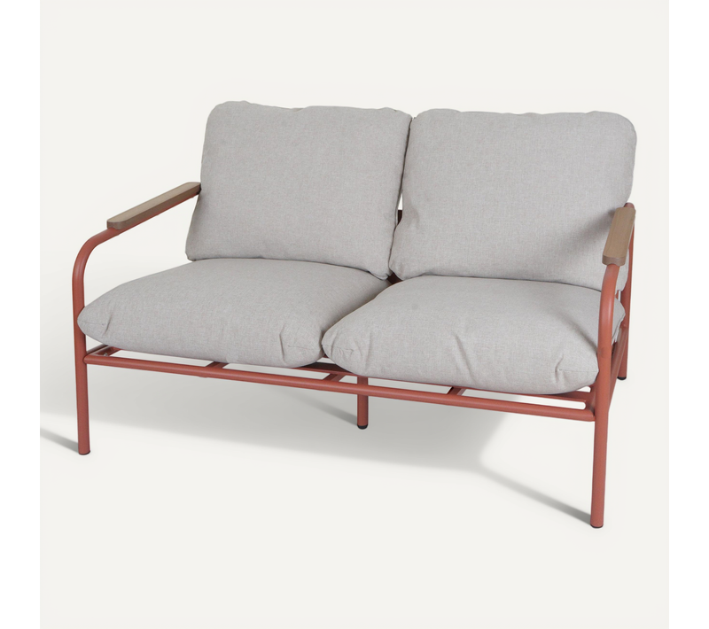 Banc De Jardin En Aluminium Hwc-o11 Terracotta Rembourrage Beige
