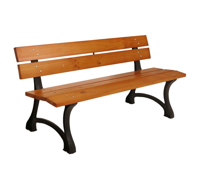 Banc De Jardin Hwc-o20 Fonte Bois Pin Certifié Mvg, 170cm Teck
