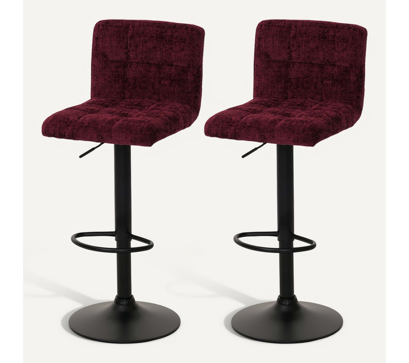 Lot De 2 Tabourets De Bar Hwc-g87 Bordeaux