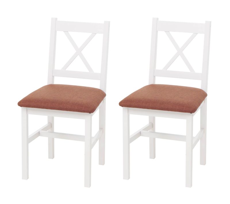 Lot De 2 Chaises De Salle à Manger Hwc-f77 Blanches, Rembourrage Terre-cuite