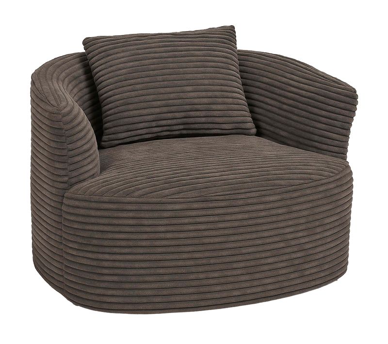 Fauteuil Hwc-p18 Tissu/textile Cord (370 G/m²) Marron