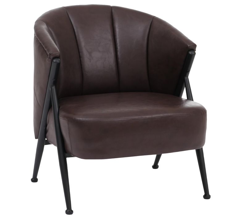 Fauteuil Hwc-p30 Simili Cuir Marron Foncé