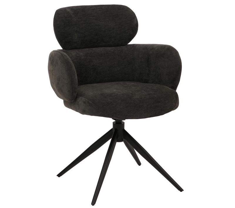 Chaise De Salle à Manger Hwc-o77 Chenille Anthracite