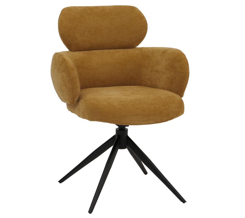 Chaise De Salle à Manger Hwc-o77 (310 G/m²) Chenille Jaune Moutarde