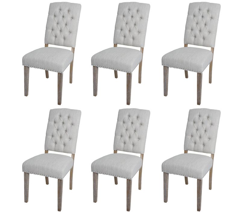 Lot De 6 Chaises De Salle à Manger Hwc-o66b Gris Clair