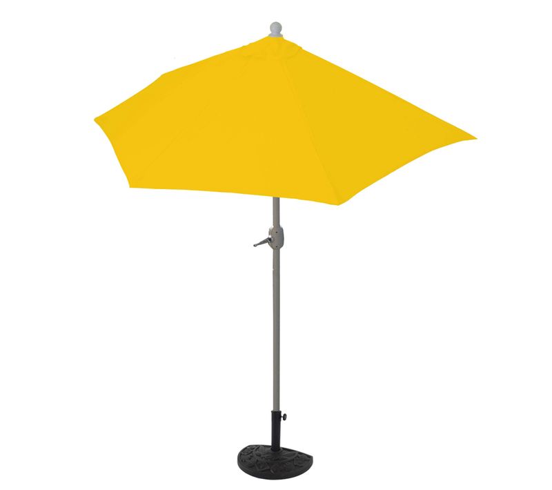 Parasol Semi-circulaire Parla Uv 50+ Polyester/alu 3kg 270cm Jaune Avec Support