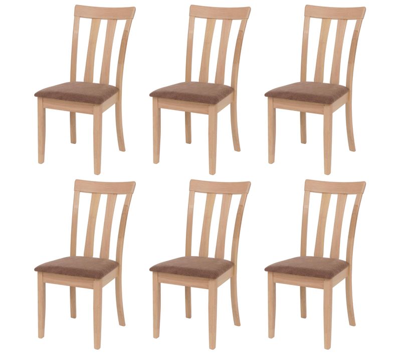 Lot De 6 Chaises De Salle à Manger Hwc-g46 Piètement Couleur Naturelle, Marron