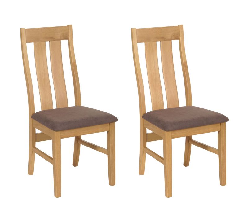 Lot De 2 Chaises De Salle à Manger Hwc-m58 Bois Massif Structure Claire Taupe