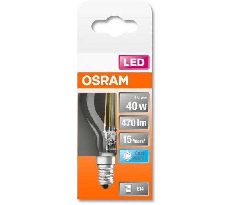 Ampoule LED Sphérique Clair Filament - 4w Équivalent 40w E14 - Blanc Froid