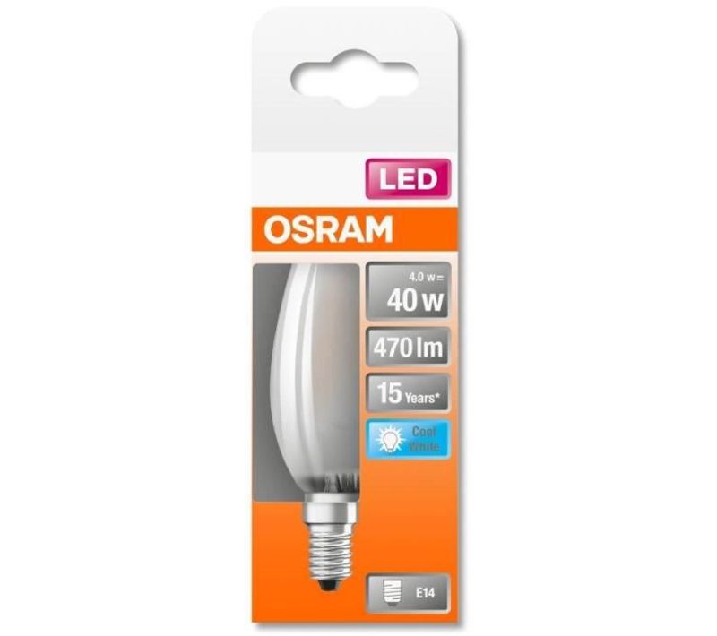 Ampoule LED Flamme Verre Dépoli - 4w Équivalent 40w E14 - Lumiere Du Jour