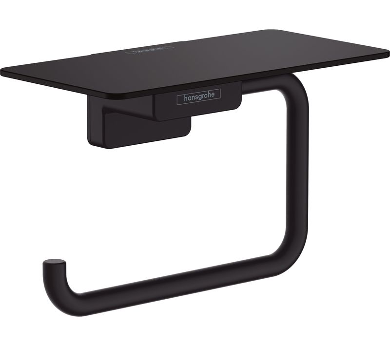 Porte-papier Wc Avec Tablette Noir Mat