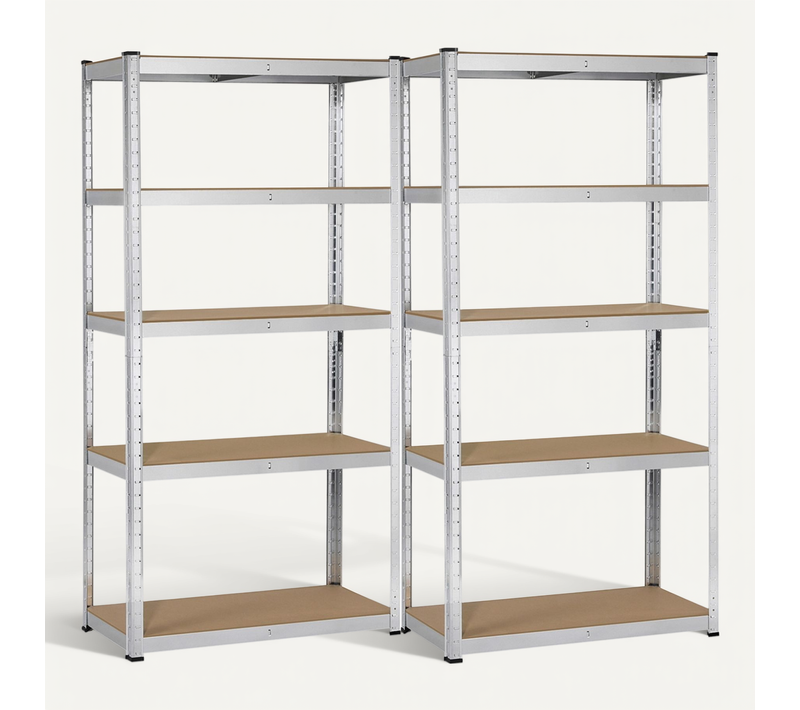 Étagère Garage Rayonnage Avec Tablettes Réglables Structure Renforcée En Métal Et Mdf