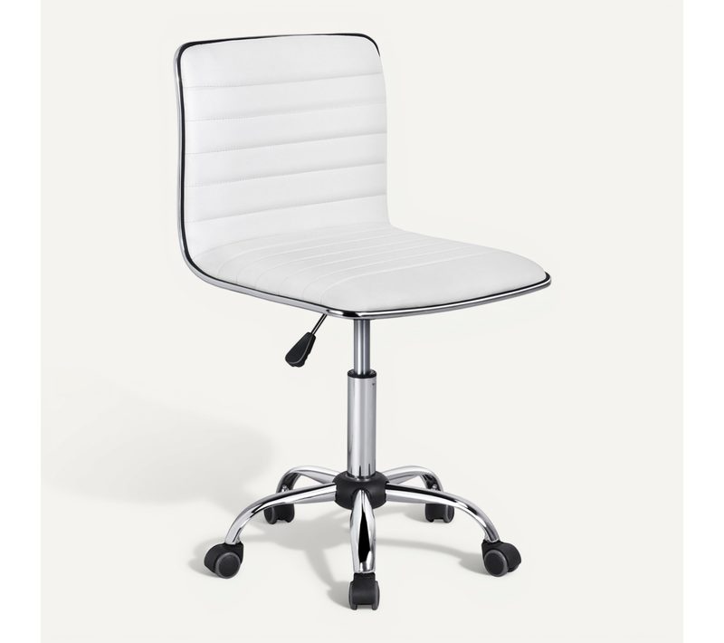 Chaise De Bureau Sans Accoudoirs Chaise Pivotante Chaise De Bureau Cadre En Métal Blanc