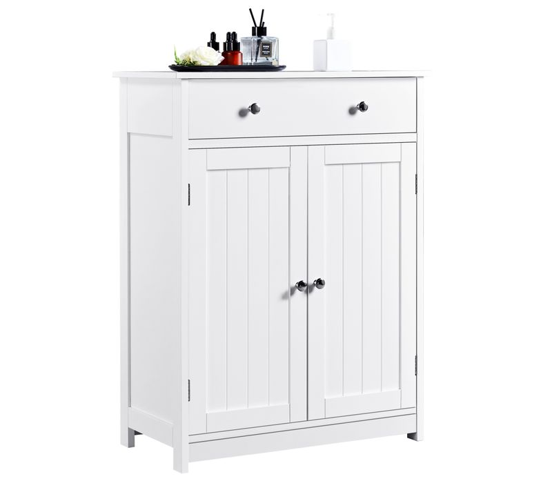 Armoire De Salle De Bain Blanc Meuble De Rangement 3 Etagères