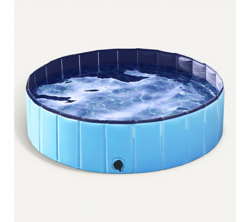 Piscine Pour Chien Pliable Pataugeoire Portable Antidérapant Et Résistant, Taille L Bleu