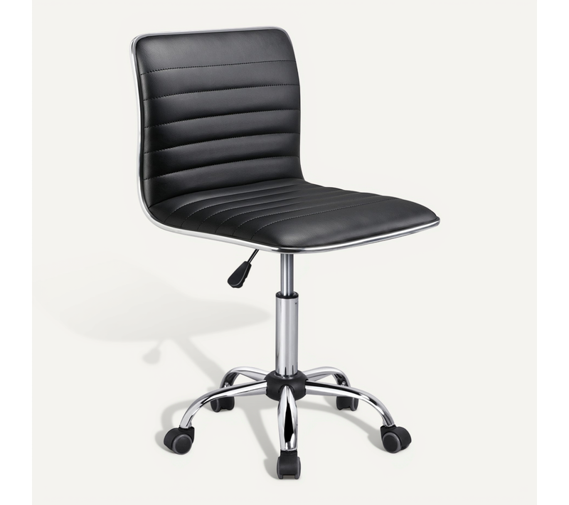 Chaise De Bureau Sans Accoudoirs Chaise Pivotante Chaise De Bureau Cadre En Métal Noir