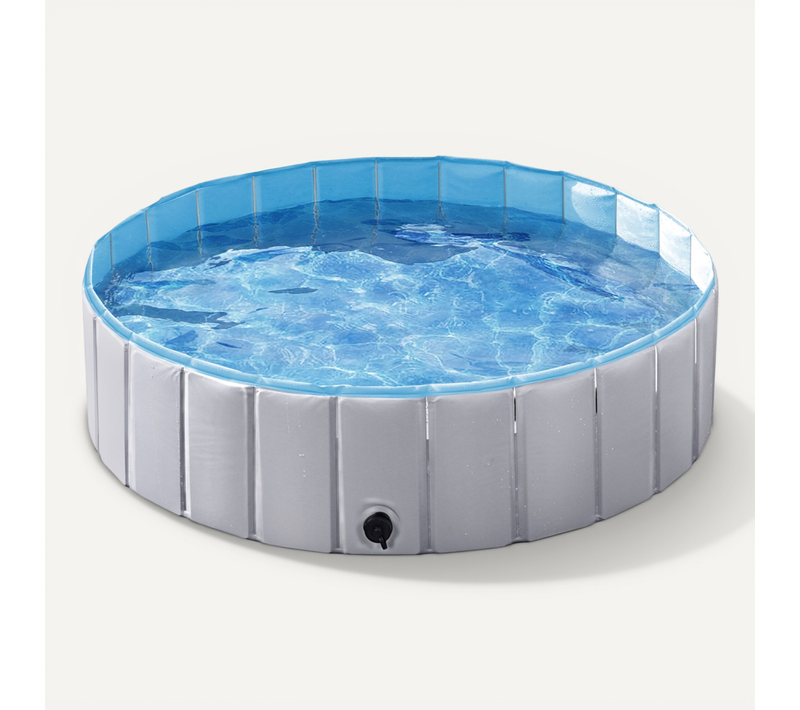 Piscine Pour Chien Pliable Pataugeoire Portable Antidérapant Et Résistant, Taille L Gris