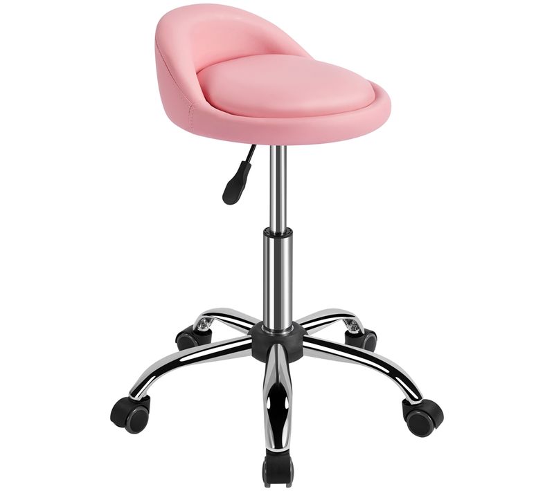 Tabouret De Bar/Bureau Chaise dactyloPivotant En Similicuir Réglable En Hauteur, Rose