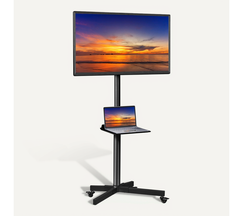 Support TV Roulant Pour Téléviseur De 23-60 Pouce Ecran, Hauteur Et Angle Réglable, Noir
