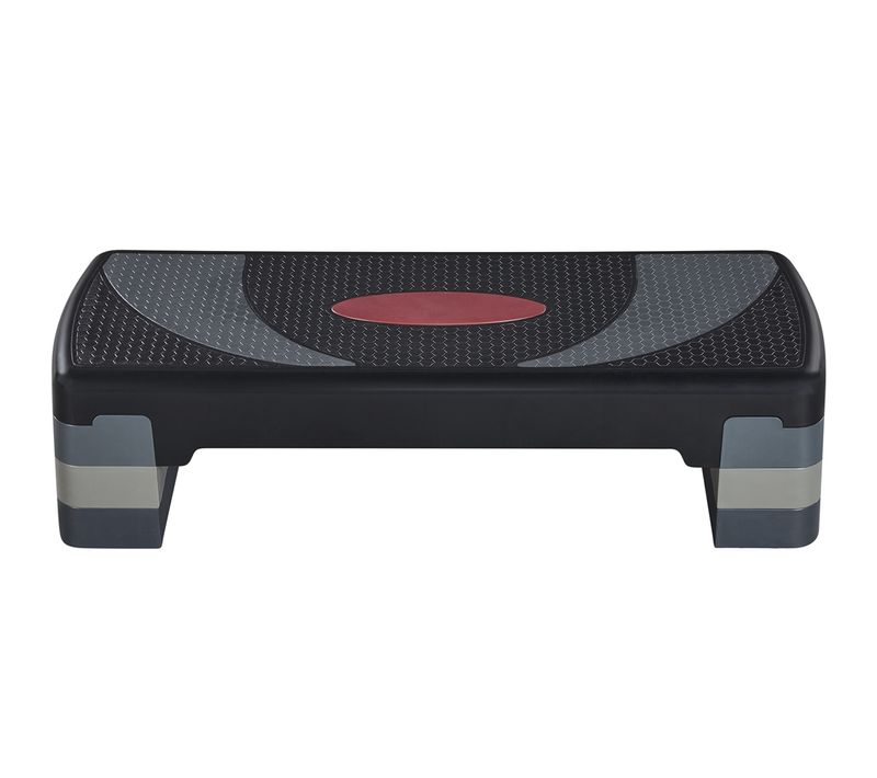 Step D’aérobic Step Fitness Exercice Hauteur Réglable En 3 Niveaux, Gris Et Noir