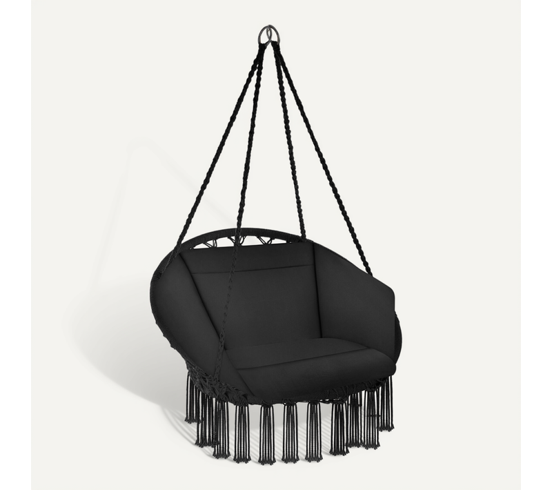 1 Fauteuil Suspendu Grazia En Polyester, Acier Noir