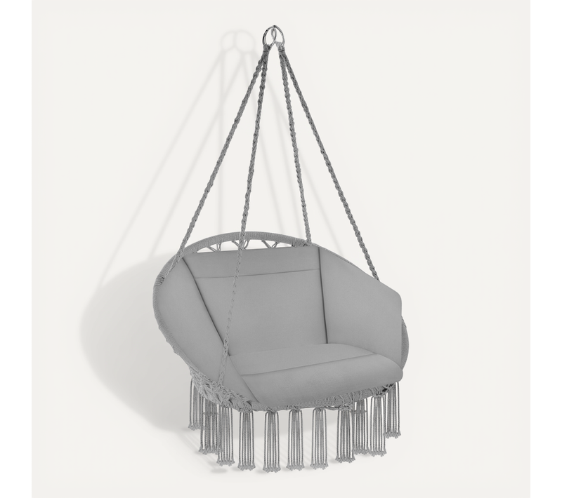 1 Fauteuil Suspendu Grazia En Polyester, Acier Gris