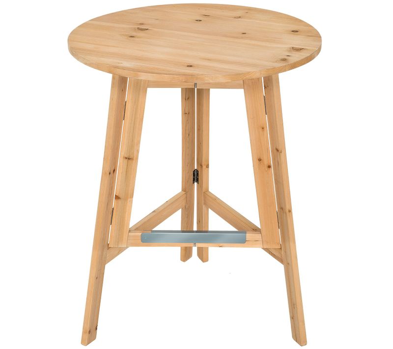 Mange Debout Table Haute En Bois Rond Pliable 79 X 110 Cm Marron