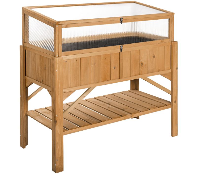 Carré Potager De Jardin Sur Pied Surélevé En Bois Marron