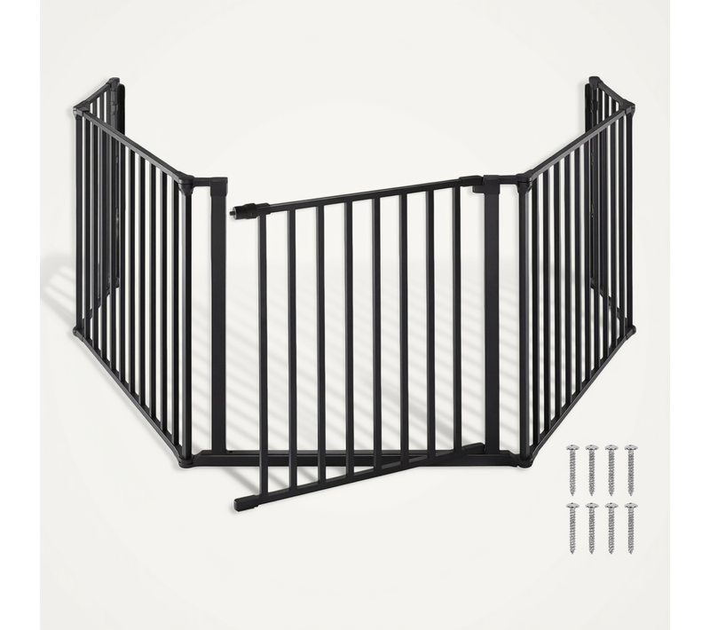 Grille De Protection Pour Cheminée Barrière De Sécurité Enfant Bébé En Acier Noir