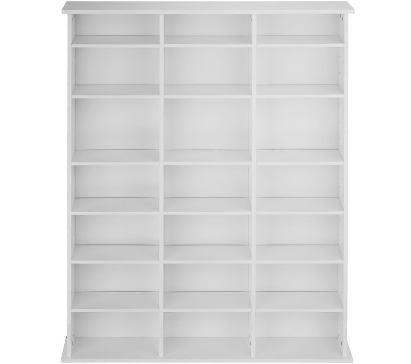 étagère Dvd Cd Stevie En Bois Mdf Blanc Mat