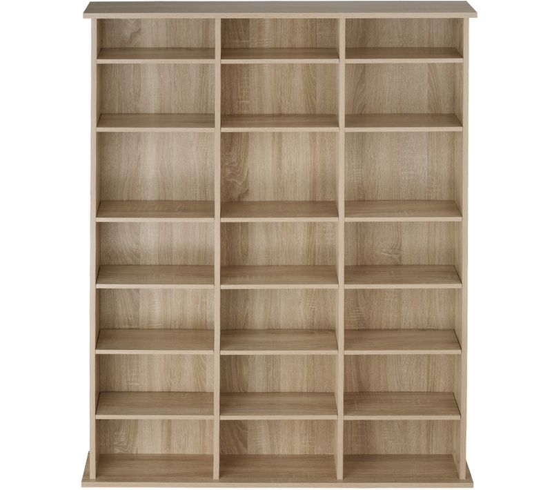 étagère Dvd Cd Stevie En Bois Mdf Bois Clair, Chêne Sonoma