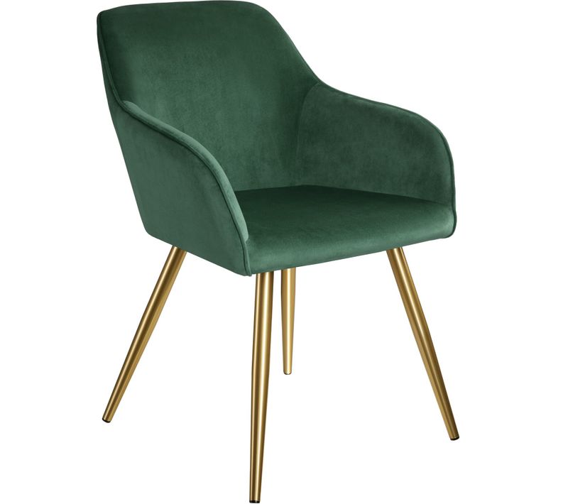 Par Pièce Chaise Marilyn En Polyuréthane Vert Foncé/or