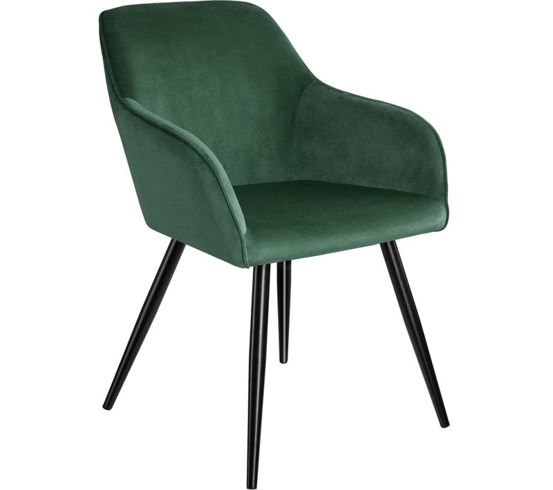 Par Pièce Chaise Style Scandinave Marilyn En Polyuréthane Vert Foncé/noir