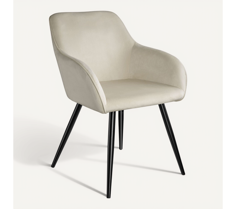 Chaise Style Scandinave Marilyn En Polyuréthane Crème/noir