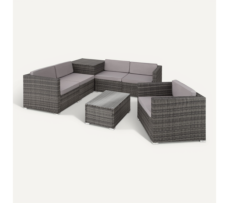 Canapé De Jardin Lounge En Rotin Gris 67 X 75 X 64.5 Cm