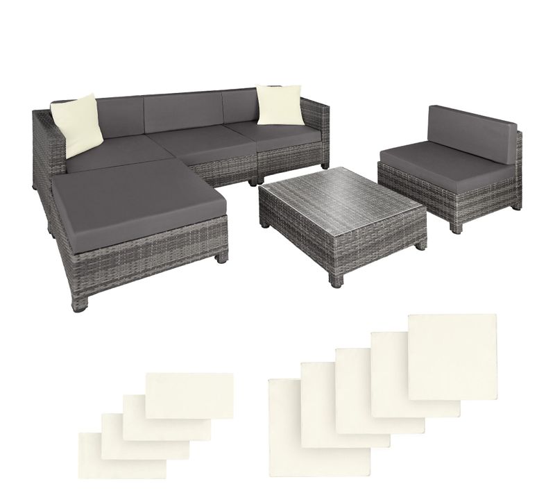 Salon En Rotin Et Aluminium Gris  64 X 72 X 64 Cm