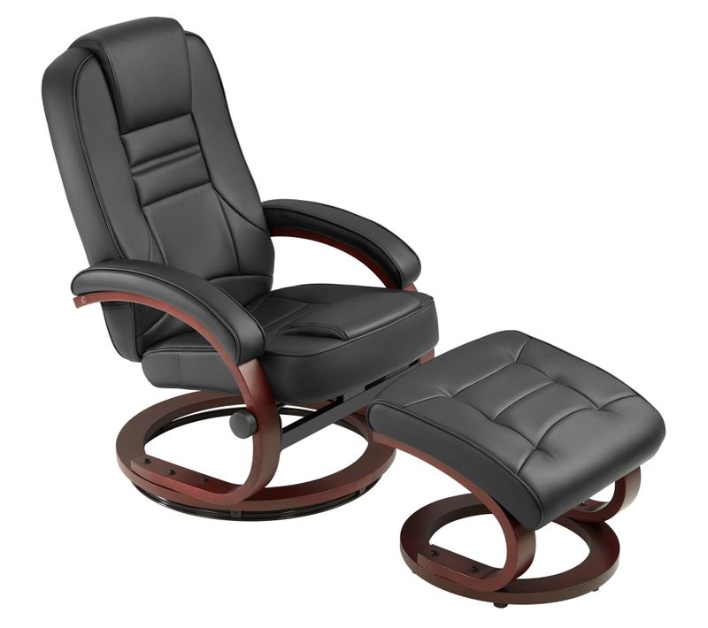 1 Fauteuil Relax Pied Rond Willy En Matière Synthétique Noir/marron