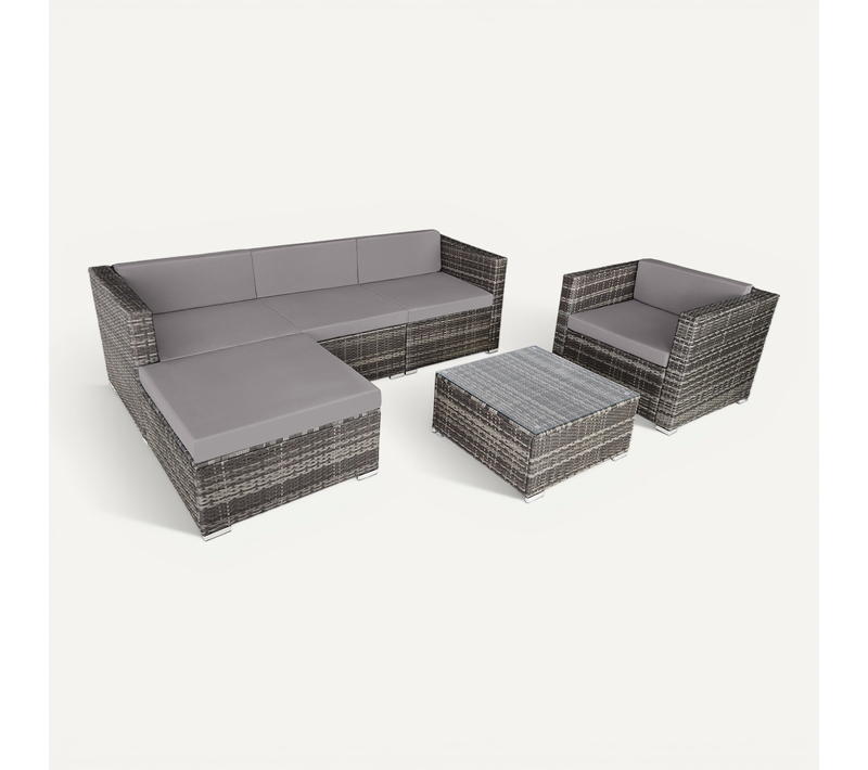 Canapé De Jardin Lounge En Rotin Gris 66 X 76 X 65 Cm