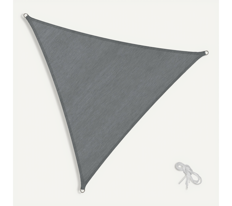 Voile D'ombrage Triangulaire En Polyéthylène Gris