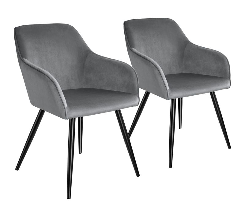 Lot De 2 Chaise Style Scandinave Marilyn En Polyuréthane Gris/noir