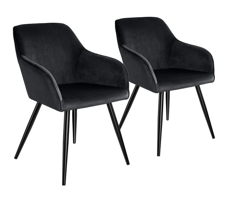 Lot De 2 Chaise Style Scandinave Marilyn En Polyuréthane Noir