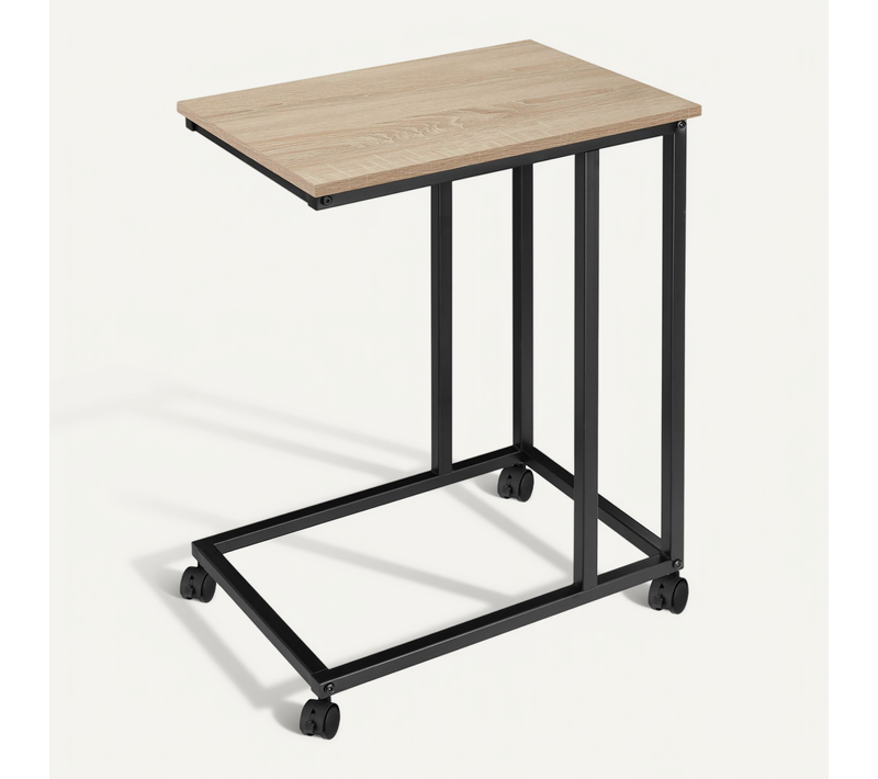 Table D'appoint Luton En Bois Mdf Bois Clair Industriel, Chêne Sonoma