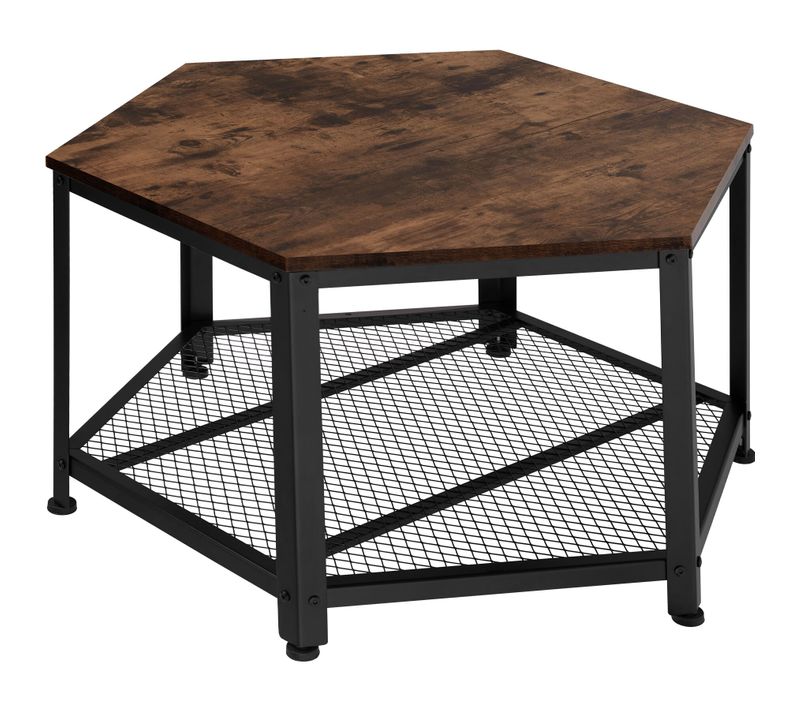 1 Table Basse Salon Norwich En Bois Mdf Bois Foncé Industriel, Rustique